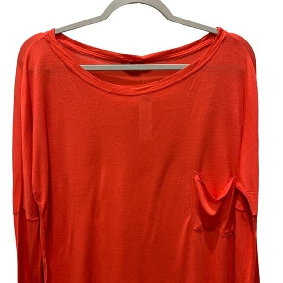 NEW La made tee orange long sleeve high low front pockets size XS - Picture 5 of 13